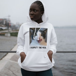 Moletom Foto de animal personalizada de gato preto e branc