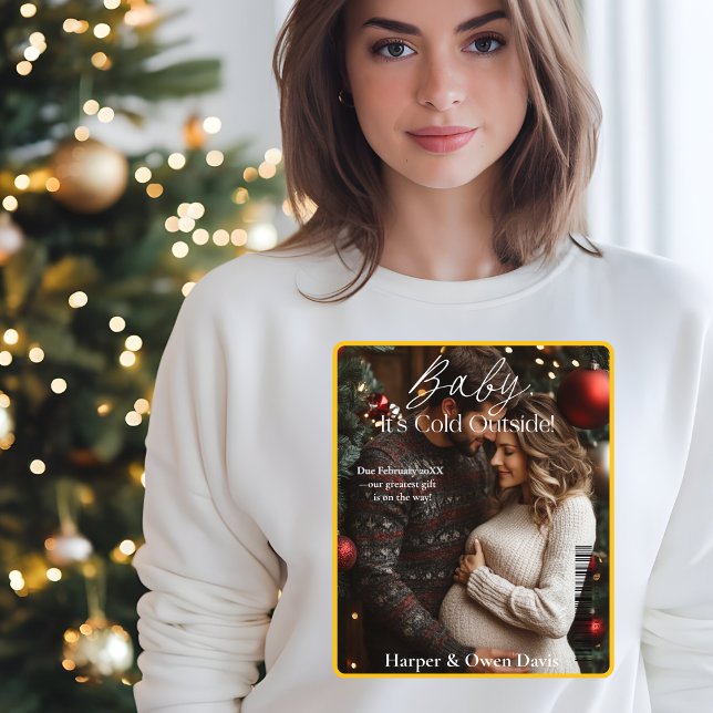 Moletom Foto de Gravidez do Cobrir da Revista Winter (Christmas Magazine Cover Pregnancy photo Sweatshirt)