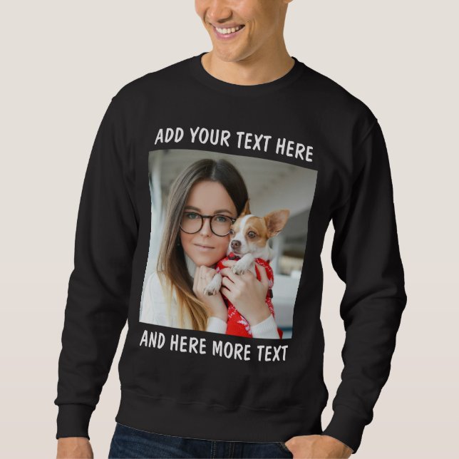 Moletom Foto e Texto ou Nome Personalizado (Frente)