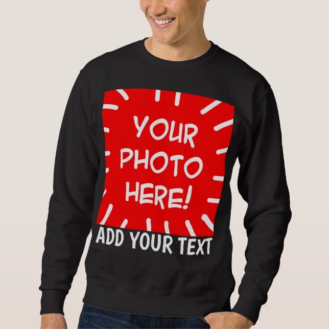 Moletom Foto e texto personalizados frente e verso (Frente)
