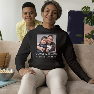 Moletom Foto Personalizada da Família com Pet Gato Mãe Pre