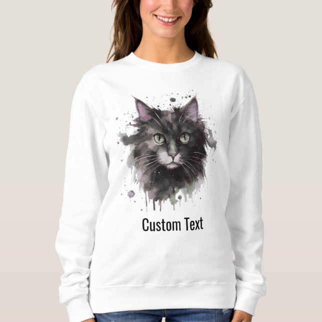 Moletom Foto Personalizada de Gato Preto e Branco Mãe em A (Frente)