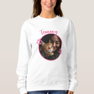 Moletom Foto personalizada e nome Cat Lover Sweatshirt