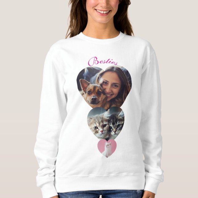 Moletom Foto personalizável em forma de coração para os am (Frente)