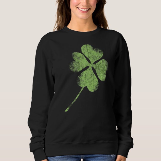 Moletom Four leaf c Irish lucky green Ireland St Patricks  (Frente)