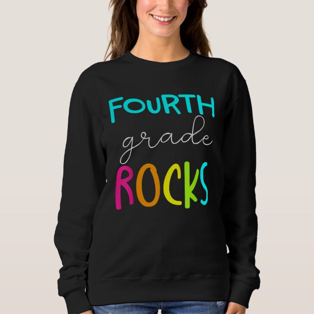 Moletom Fourth Grade Rocks  Team 4th Grade Teacher 2 (Frente)