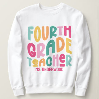 Moletom Fourth Grade Teacher | Colorful Text