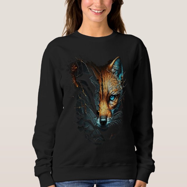 Moletom Fox Blue Eyes Animal Print Fox (Frente)