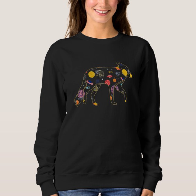 Moletom Fox  Celestial Animals Space Aesthetic Solar Plane (Frente)