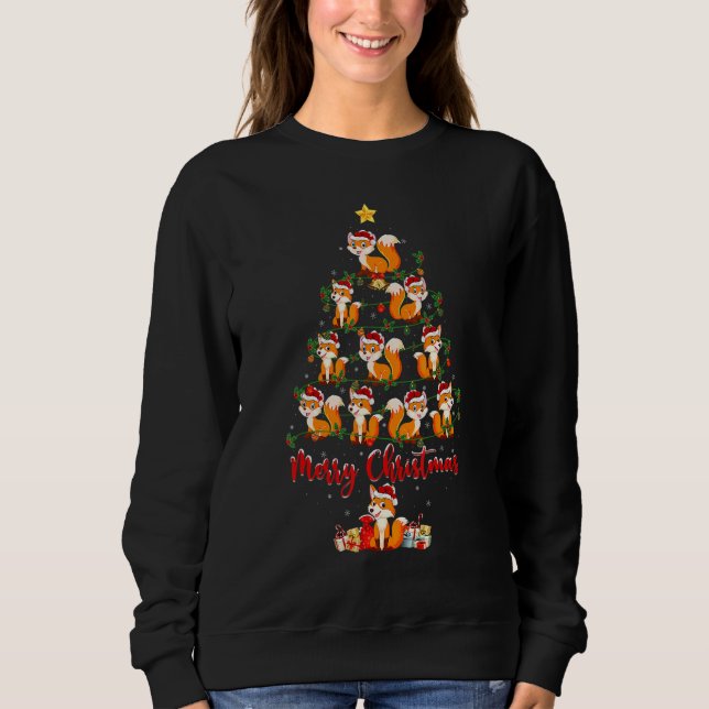 Moletom Fox Christmas Tree Lights Santa Fox Xmas (Frente)