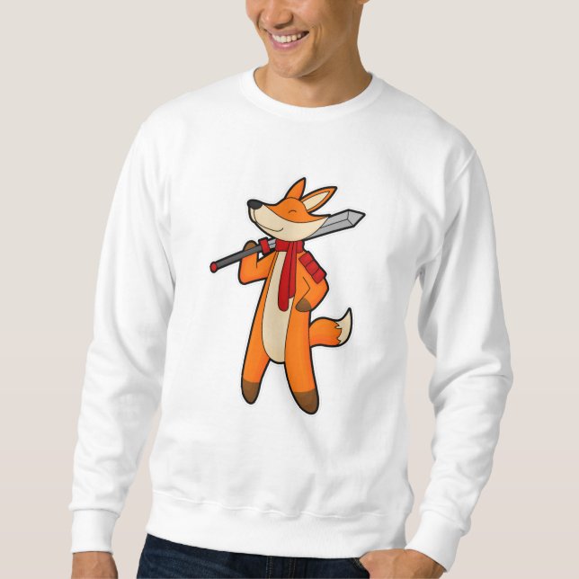 Moletom Fox como guerreiro com espada e espada (Frente)