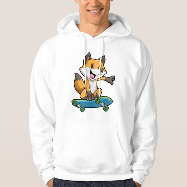 Moletom Fox como skater com skate (Frente)