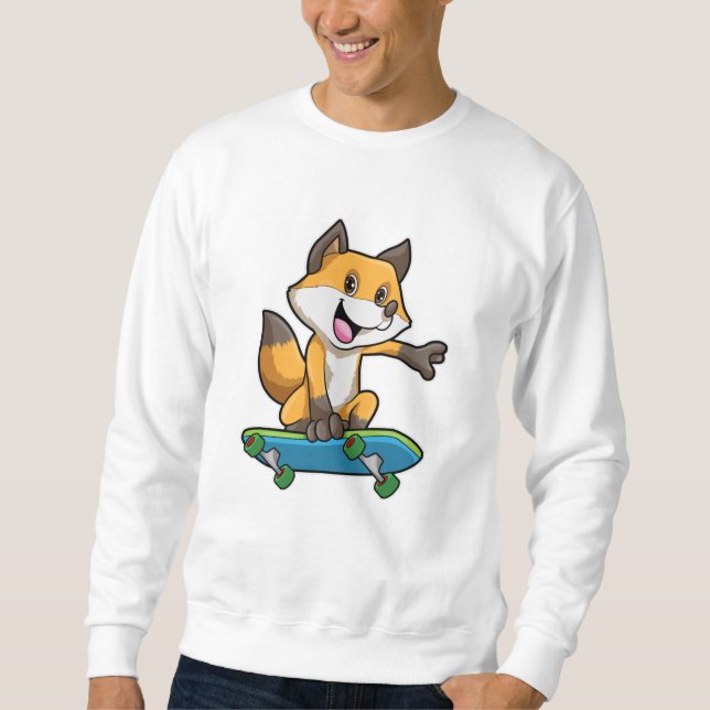 Moletom Fox como skater com skate (Frente)