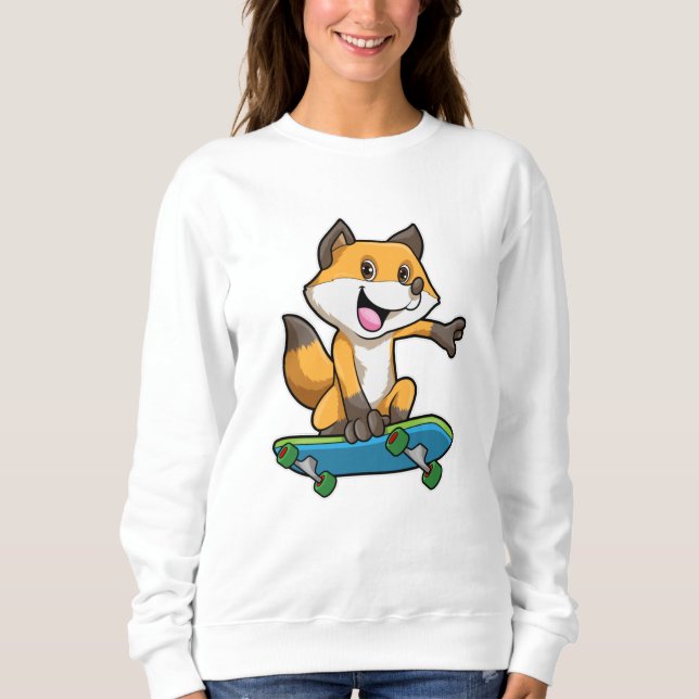 Moletom Fox como skater com skate (Frente)