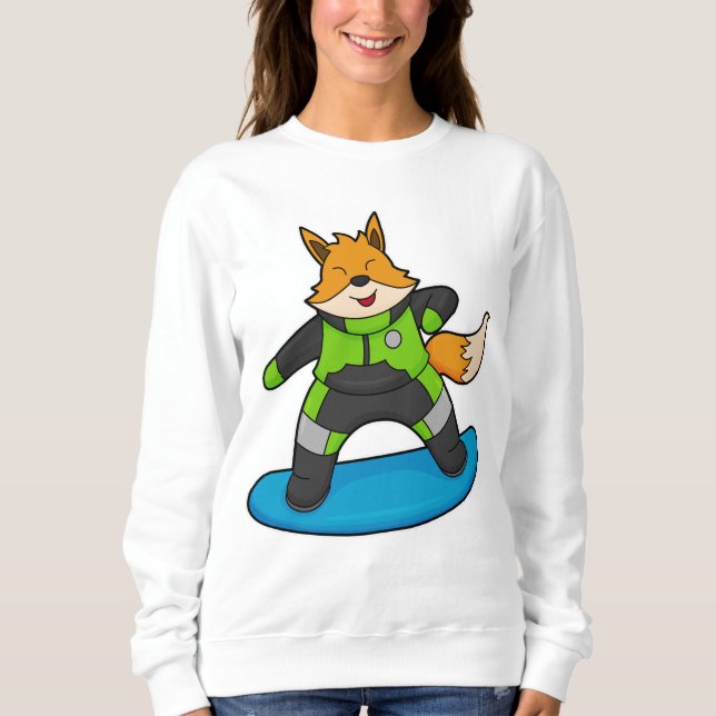 Moletom Fox como Snowboarder com Snowboard (Frente)