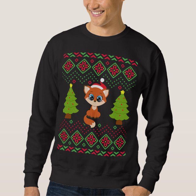 Moletom Fox de Natal Engraçada Clássica Feia Doce Amor Fox (Frente)