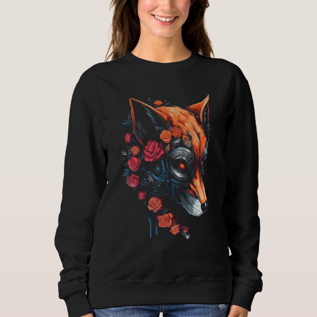 Moletom Fox Fantasy Flowers Art - Animal Fox (Frente)