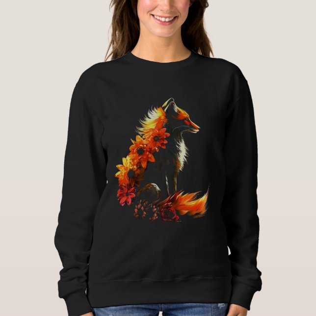 Moletom Fox Flowers - Art Animal Fox (Frente)