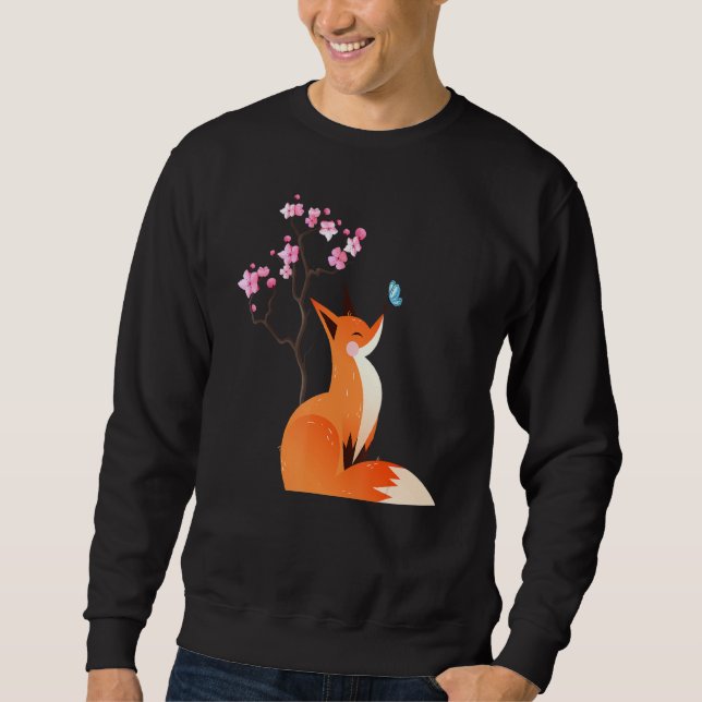 Moletom Fox Japonês Cherry Blossom Flower Vintage (Frente)