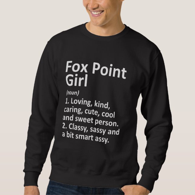 Moletom Fox Point Girl Wi Wisconsin Funny City Raízes (Frente)