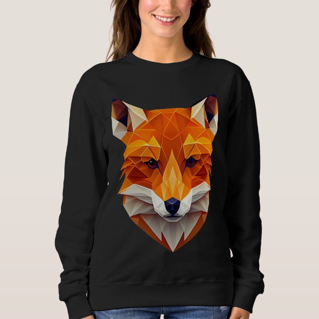 Moletom Fox Polygon Wild Animal  Wildlife Zookeeper Geomet (Frente)