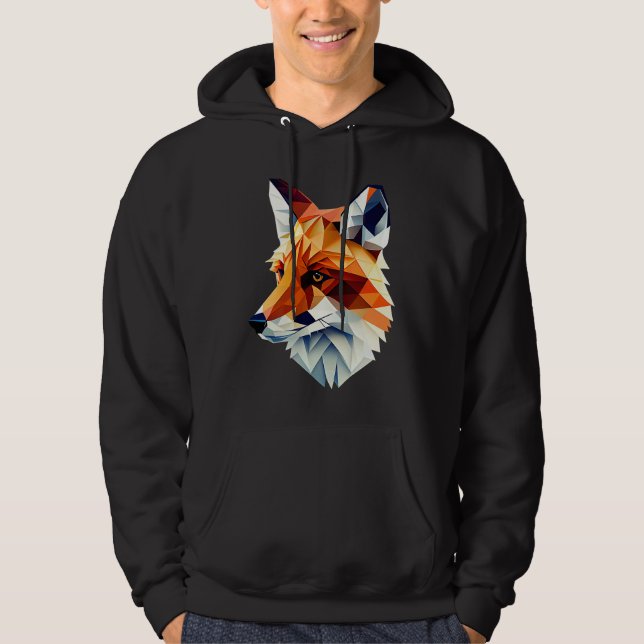 Moletom Fox Polygon Wild Animal  Wildlife Zookeeper Geomet (Frente)