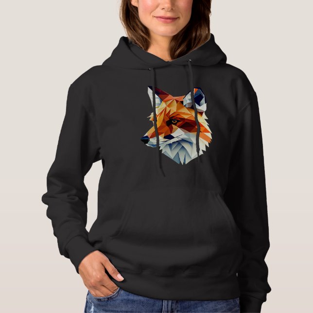 Moletom Fox Polygon Wild Animal  Wildlife Zookeeper Geomet (Frente)