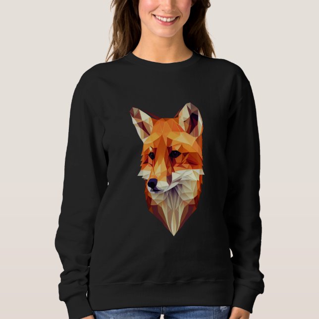 Moletom Fox Polygon Wild Animal Wildlife Zookeeper Geometr (Frente)