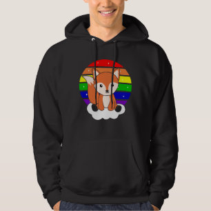 Moletom Fox Rainbow Glitter Kawaii Orange