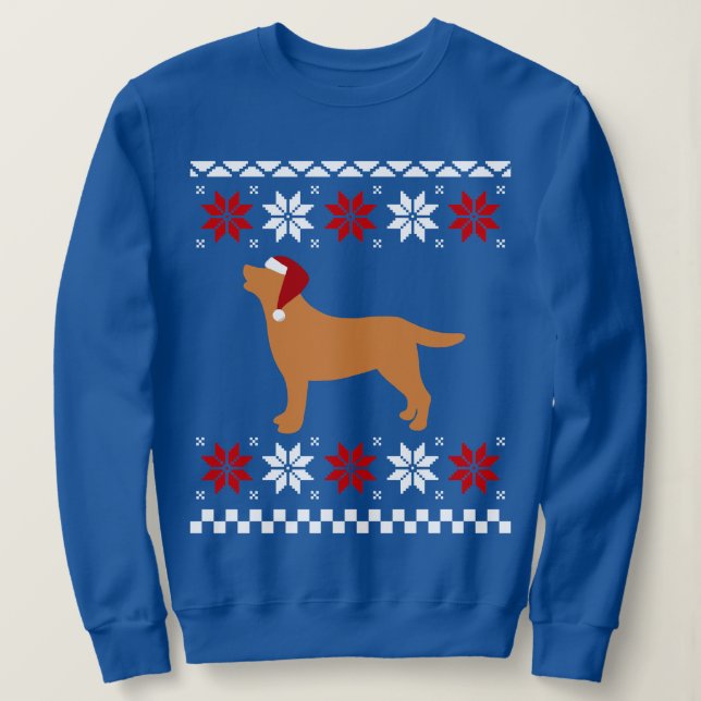 Moletom Fox Red Labrador Silhouette Papais noeis Natal (Frente do Design)
