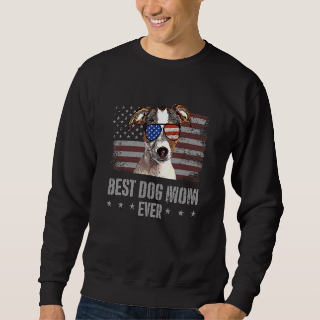 Moletom Fox Terrier Best Dog Mãe Alguma Vez Retro Estados  (Frente)