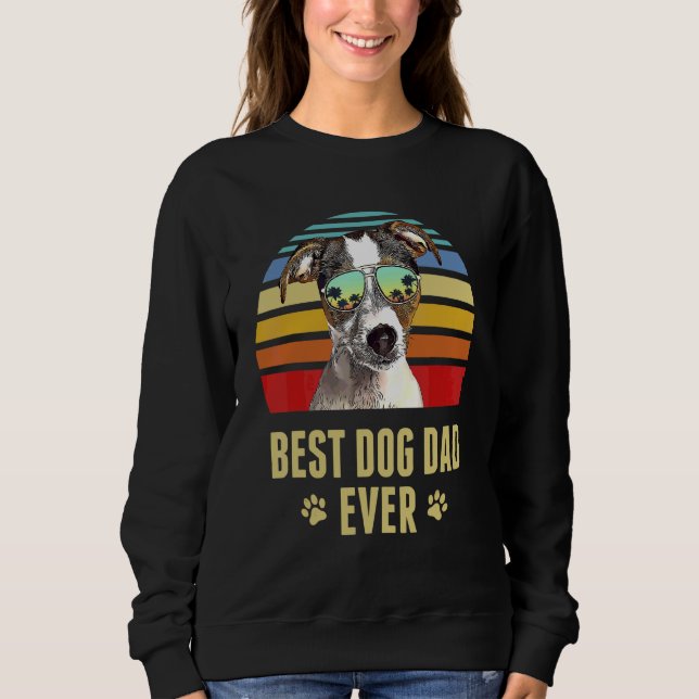 Moletom Fox Terrier Best Dog Pai Alguma Vez Retro Sunset (Frente)