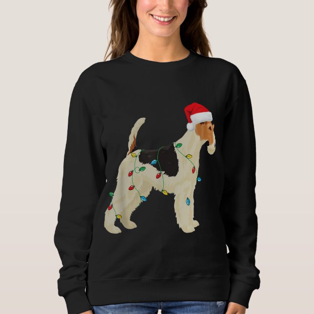 Moletom Fox Terrier Christmas Lights Santa Hog Xm (Frente)