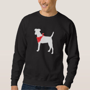 Moletom Fox Terrier Dog Vestindo Red Bandana