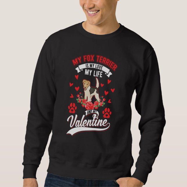 Moletom Fox Terrier Valentine's Day Wire Fox Terrier (Frente)