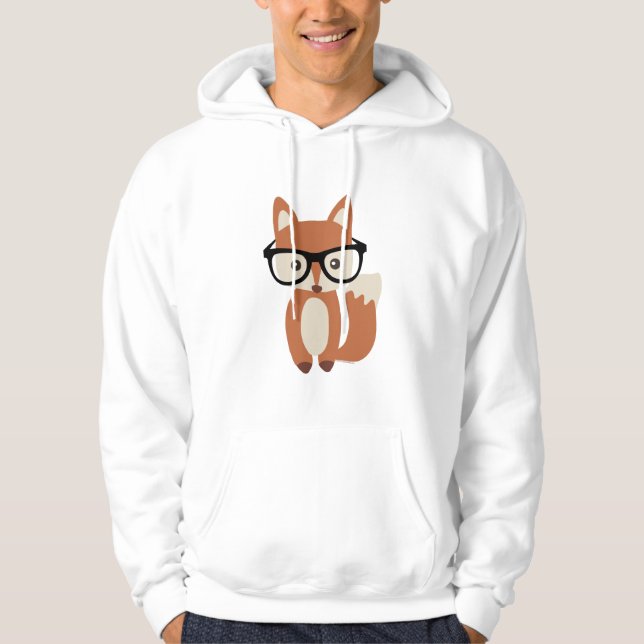 Moletom Fox w/Glasses do bebê do hipster (Frente)