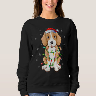 Moletom Foxhound Dog Xmas Lighting Santa Hat Foxhound Chri