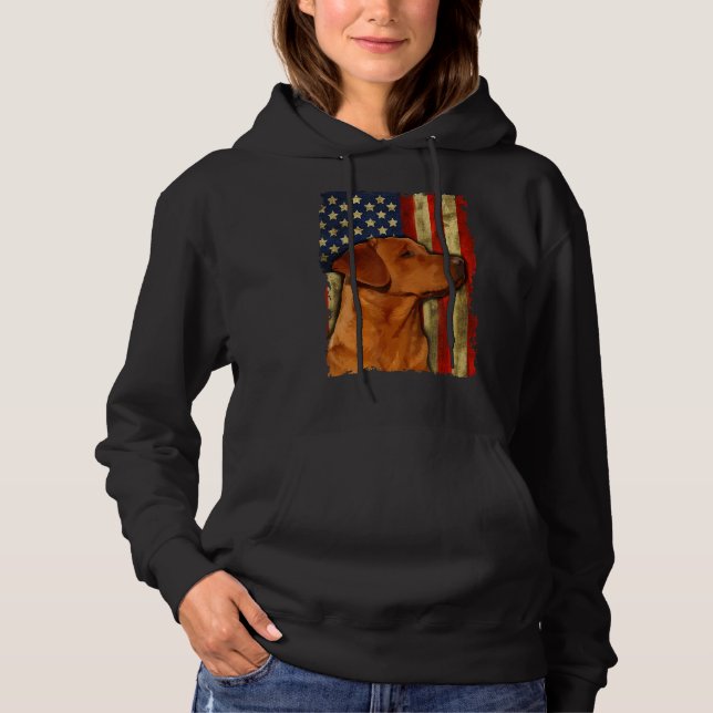 Moletom Foxred Labrador Retriever USA Flag Fox Red (Frente)