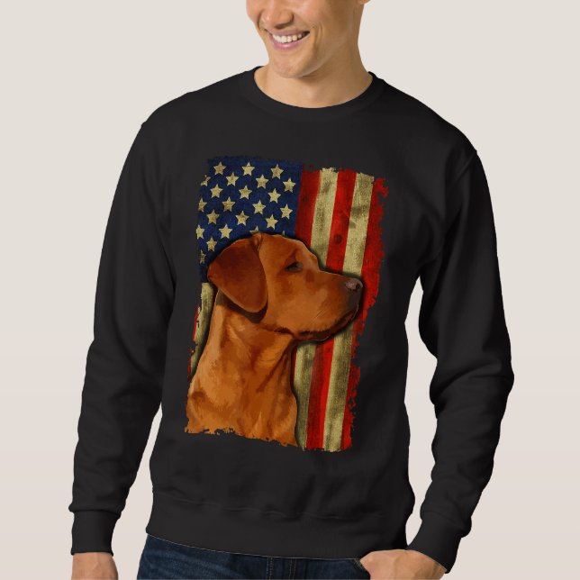 Moletom Foxred Labrador Retriever USA Flag Fox Red (Frente)
