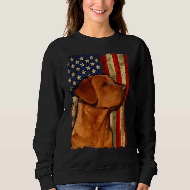 Moletom Foxred Labrador Retriever USA Flag Fox Red Labrado (Frente)