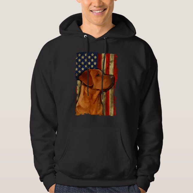 Moletom Foxred Labrador Retriever USA Flag Fox Red Labrado (Frente)