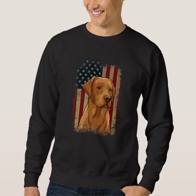 Moletom Foxred Labrador US Flag Dog Lover Fox Red lab Prem (Frente)