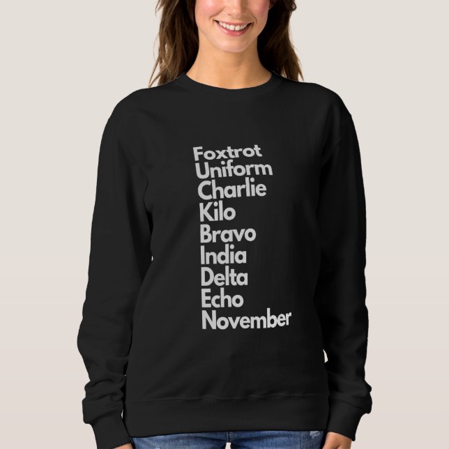 Moletom Foxtrot Uniform Charlie Kilo Bravo India Delta Ech (Frente)