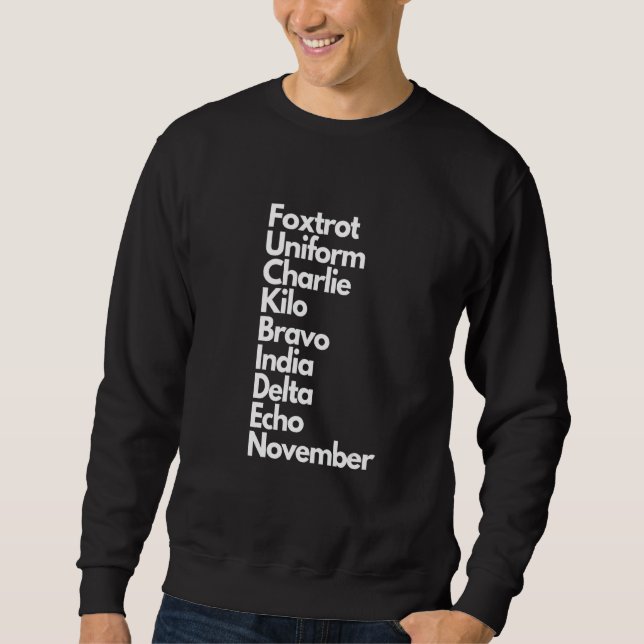 Moletom Foxtrot Uniform Charlie Kilo Bravo India Delta Ech (Frente)