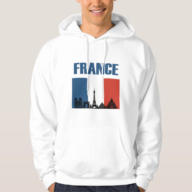 Moletom França Viagem - Paris City Skyline French Flag (Frente)