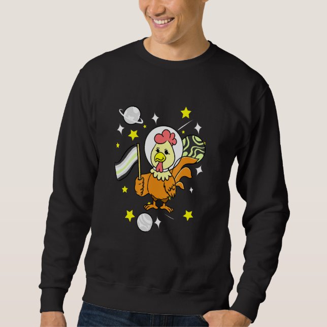 Moletom Frango Agender No Orgulho De Agender Espacial (Frente)