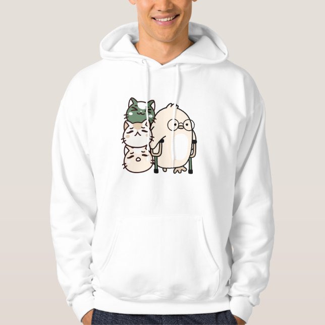 Moletom Frango com Bengalas Axilares e Pilha de Gatos (Frente)