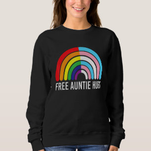 Moletom Free Auntie Hugs Rainbow Transgender Flag Lgbtq Ga