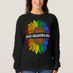 Moletom Free Grandpa Hugs Lgbt Daisy Rainbow Flower Hippie