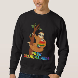 Moletom Free Grandpa Hugs Rainbow Sloth Lgbt